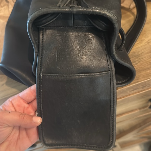 Vintage Coach Legacy drawstring hat black leather purse Y2K - Picture 10 of 12